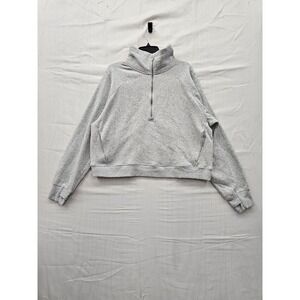 All in Motion Womens Active Comfort 1/2 Zip Sweatshirt Heathered Gray XL New